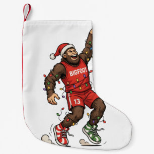 Meia De Natal Pequena Pé Grande Sasquatch Basquete Natal 2026 Feriado