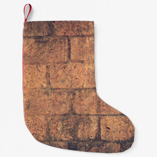 Meia De Natal Pequena Pedras de parede de tijolos de arquitetura