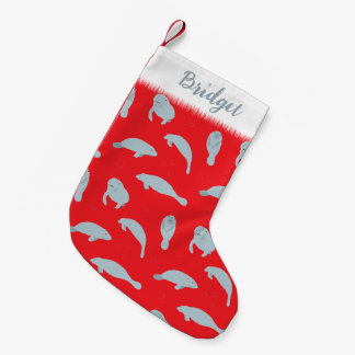 Meia De Natal Pequena Peixe-boi de Natal Fofo Personalizado