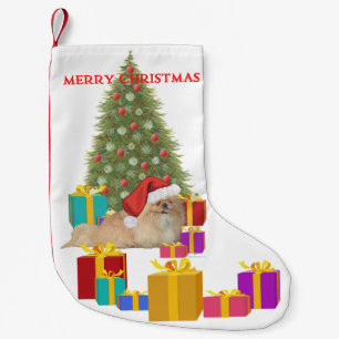 Meia De Natal Pequena Pekingese Natal
