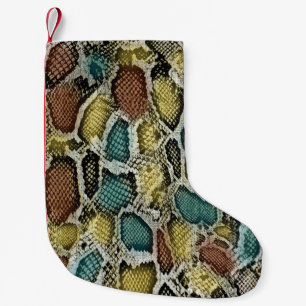 Meia De Natal Pequena Pele cobra colorida: design sem soldadura.