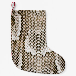 Meia De Natal Pequena pele de píton, padrão de cobra, padrão de pele 