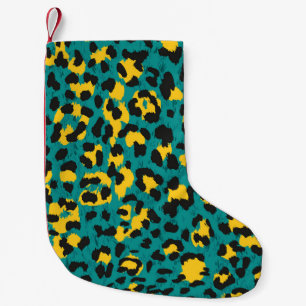 Meia De Natal Pequena Pele Leopardo: Padrão de Textura Vintage