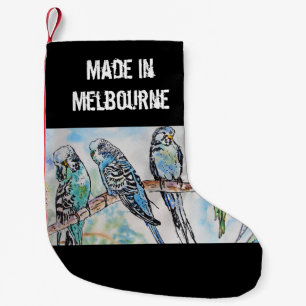 Meia De Natal Pequena Periquito Australiano Passaro Feito Em Melbourne A