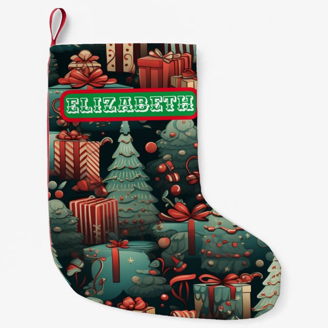Meia De Natal Pequena Personalizado (Frente)