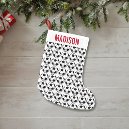 Meia De Natal Pequena Personalizado Padrão de Bola de Futebol Personaliz