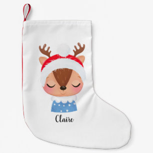 Meia De Natal Pequena Personalizar o rosto da Reinadora de Sono de Natal