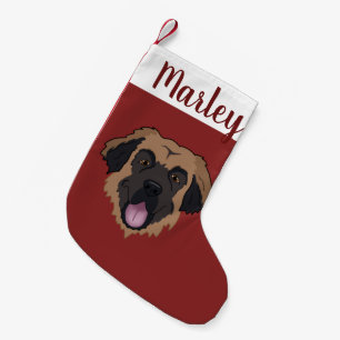 Meia De Natal Pequena Personalizável Leonberger