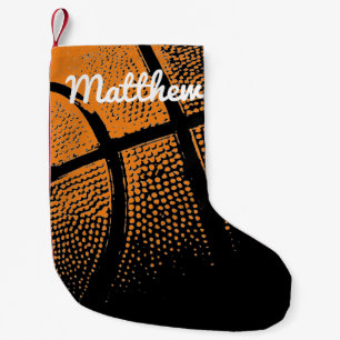 Meia De Natal Pequena Personalized kids sports basketball Holiday design
