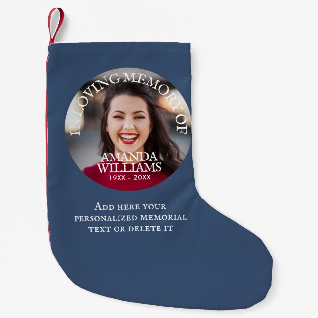 Meia De Natal Pequena Personalized Photo Memorial (Frente)