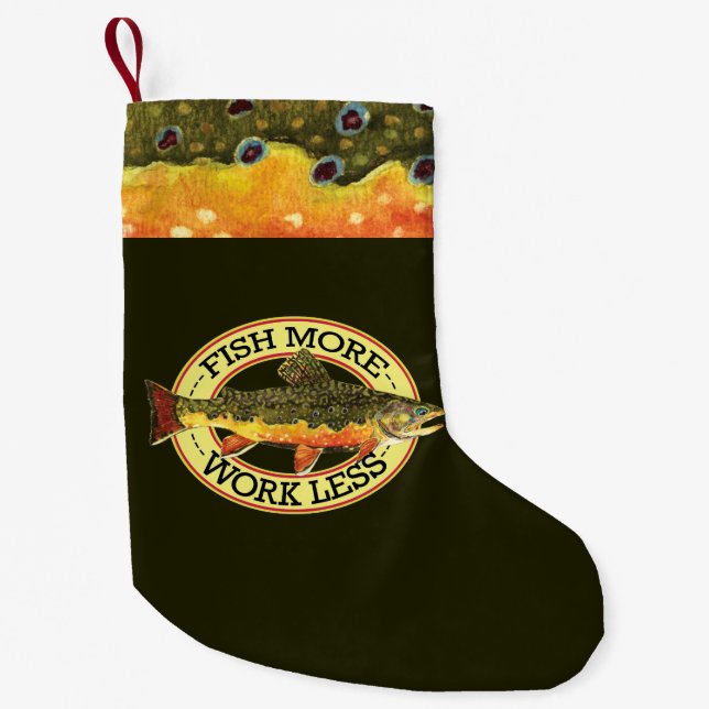 Meia De Natal Pequena Pesca com moscas (Frente)
