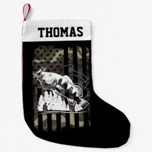 Meia De Natal Pequena Pesca de Baixo Personalizada dos EUA Bandeira Pres