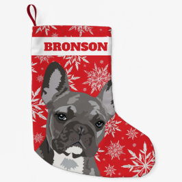 Meia De Natal Pequena Pet Dog Personalizado | Presente Francês para Bull