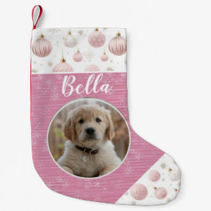 Meia De Natal Pequena Pet Natal cor-de-rosa - Stocks de Natal