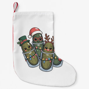 Meia De Natal Pequena Picles com Chifres de Rena Amantes de Picles de Na