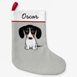 Meia De Natal Pequena Piebald Dachshund Adorable Dog Personalizado