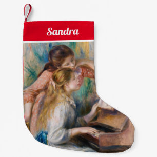 Meia De Natal Pequena Pierre Auguste Renoir - Meninas ao Piano