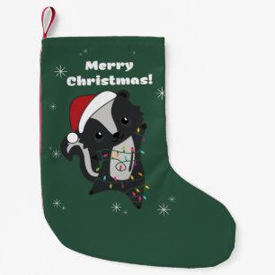 Meia De Natal Pequena Pincéis de Natal do Skunk Animais de inverno Vest