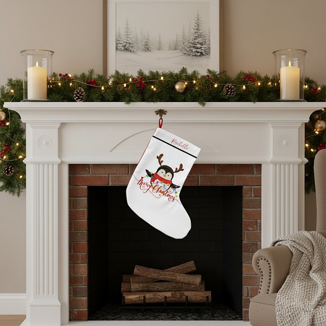 Meia De Natal Pequena Pinguim de Natal   (Criador carregado)