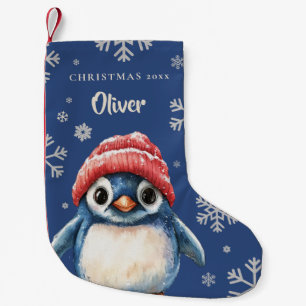 Meia De Natal Pequena Pinguim de Natal bonito