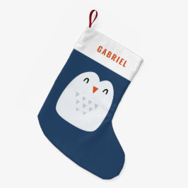 Meia De Natal Pequena pinguim engraçado e festivo personalizado infantil