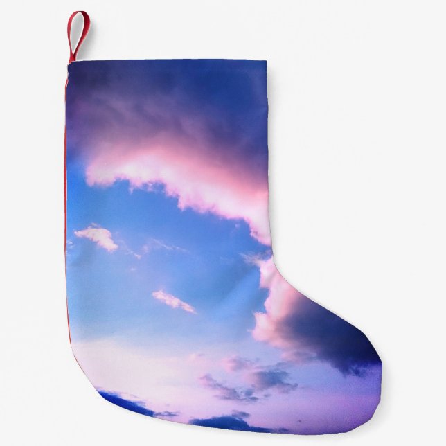 Meia De Natal Pequena Pink clouds (Frente)