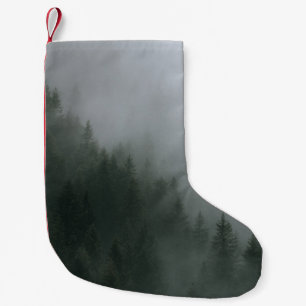 MEIA DE NATAL PEQUENA PINOS VERDES COBERTOS POR NEVE