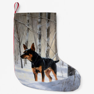 Meia De Natal Pequena Pinscher Miniatura Deixe Nevar Natal