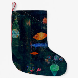 Meia De Natal Pequena Pintura Abstrata Magia de Peixes de Paul Klee Arte