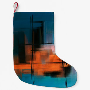 Meia De Natal Pequena Pintura abstrato acrílica colorida. Terra surreal