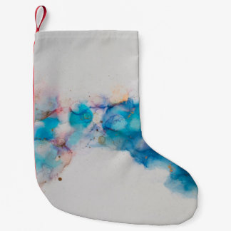 Meia De Natal Pequena Pintura de Abstrato com tinta a álcool. Tinta alco