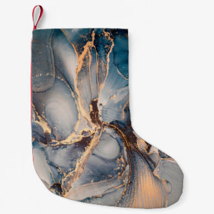Meia De Natal Pequena Pintura de abstrato fluido de luxo a tinta alcoóli