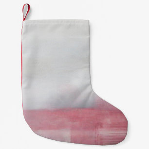 Meia De Natal Pequena Pintura de Abstrato rosa e Cinza. Arpai moderno