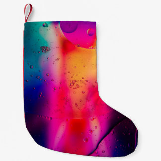 Meia De Natal Pequena Pintura de abstrato verde e vermelho