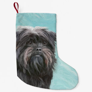 Meia De Natal Pequena Pintura de Affenpinscher - Arte de Cachorro Origin