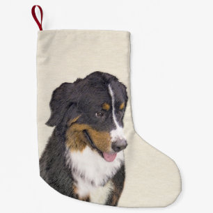 Meia De Natal Pequena Pintura de Cachorro de Montanha Bernese - Arte Ori
