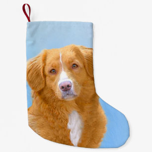 Meia De Natal Pequena Pintura de Cachorro de Retriever com Tolerância a
