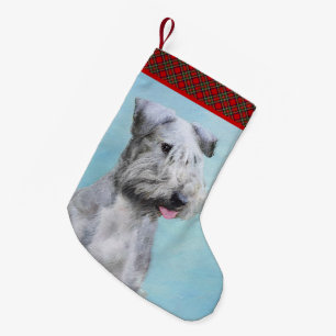 Meia De Natal Pequena Pintura de Cesky Terrier - Arte de Cachorro Origin