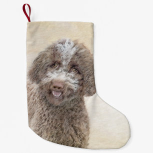 Meia De Natal Pequena Pintura De Lagotto Romagnolo - Arte De Cão Origin