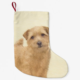 Meia De Natal Pequena Pintura de Norfolk Terrier - Arte de cachorro orig