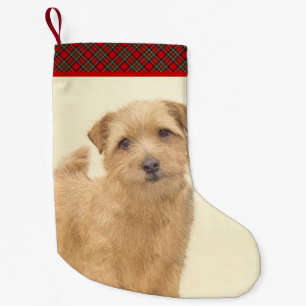 Meia De Natal Pequena Pintura de Norfolk Terrier - Arte de cachorro orig