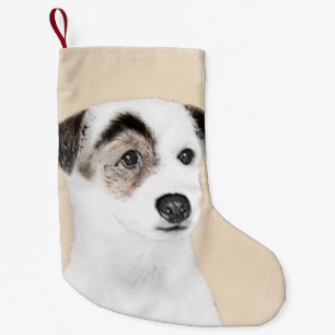 Meia De Natal Pequena Pintura de Parson Jack Russell Terrier - Arte Cani