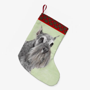 Meia De Natal Pequena Pintura de Schnauzer (Giant, Standard) - Arte Cani