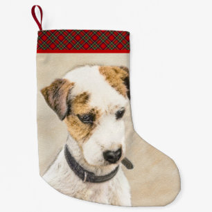Meia De Natal Pequena Pintura do Parson Jack Russell Terrier - Arte Cani