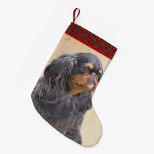 Meia De Natal Pequena Pintura em inglês Toy Spaniel - Arte Original par