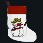 Meia De Natal Pequena pirata snowman feliz Natal<br><div class="desc">pirata snowman feliz Natal</div>