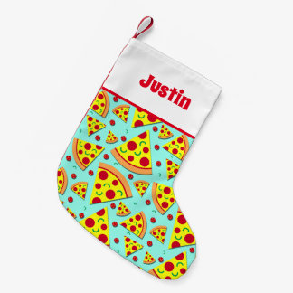 Meia De Natal Pequena Pizza Lover Comida Natal em julho