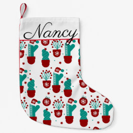 Meia De Natal Pequena Plantas de Natal Cactus Greenery Whimisical