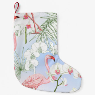 Meia De Natal Pequena Plantas tropicais e flores. Padrão sem costura, ba