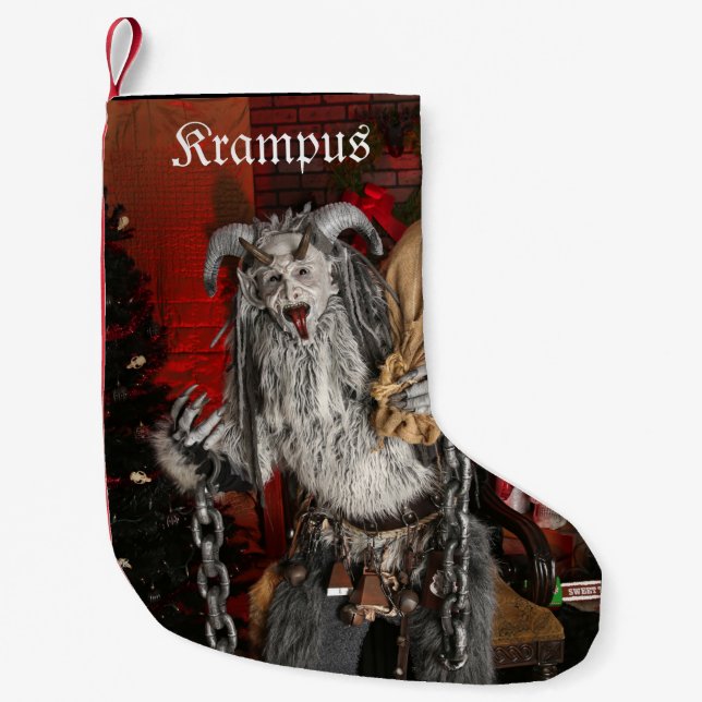 Meia De Natal Pequena PNW Krampus em reserva (Frente)